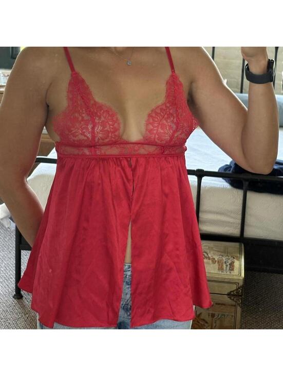 Victoria's Secret Other - Victoria’s Secret red lace & satin babydoll XS cami 🌹❤️